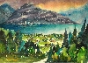 Conny / Aquarell St Wolfgang mit Wolfgangsee
