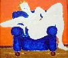 'Bild 444 Dame auf blauem Sessel ' in Vollansicht