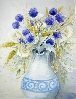 Aquarell Blaue Disteln von Sigrid Lwenpapst