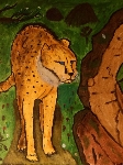 cheetah with hollow tree