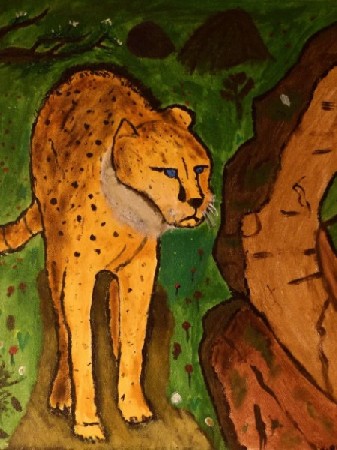 'cheetah with hollow tree' in Grossansicht